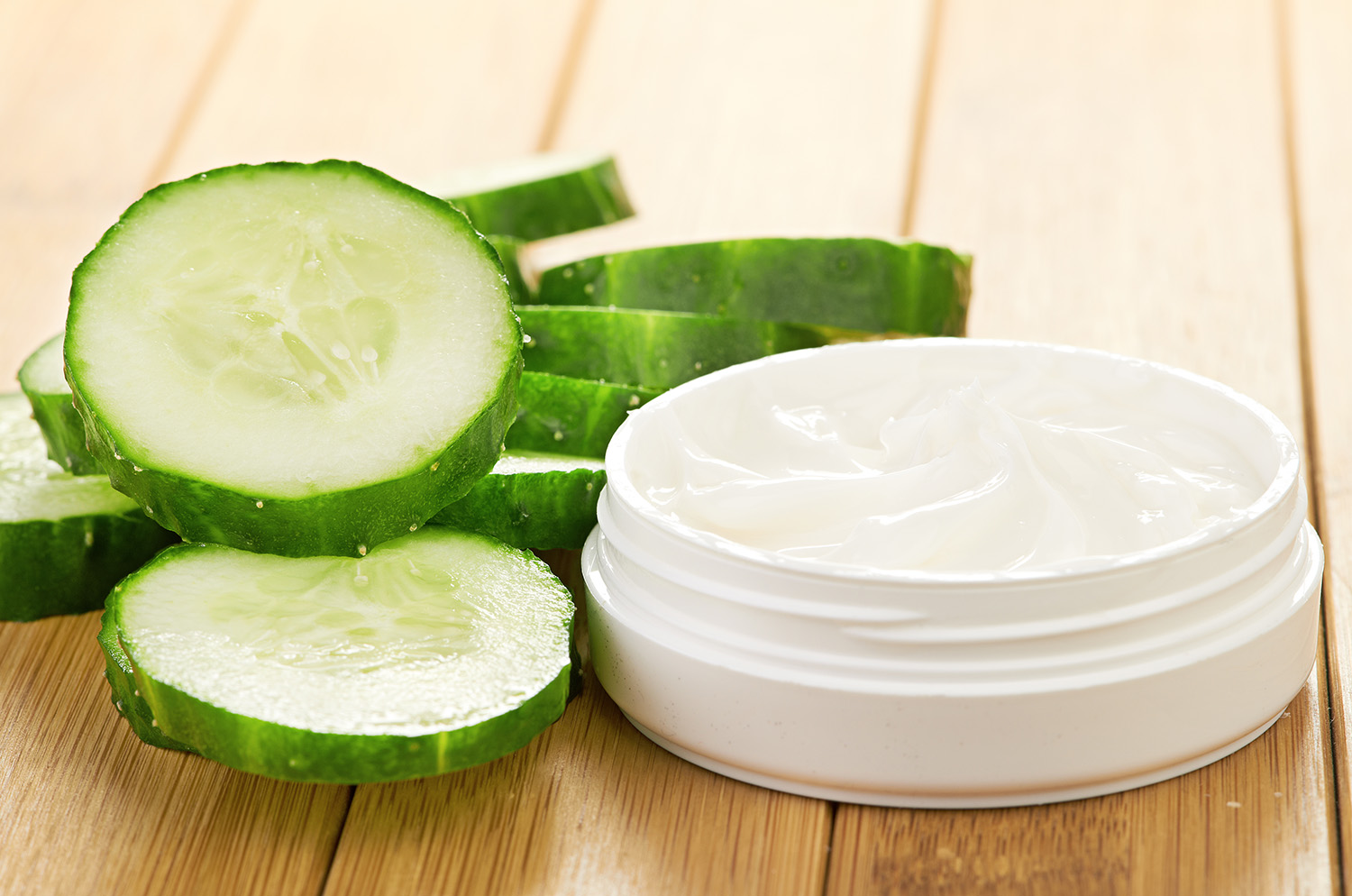 face mask with cucumber slices